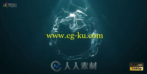 美丽优雅闪亮的水流动汇聚标志显示LOGO演绎AE模板 Videohive Water Logo 19529541的图片1