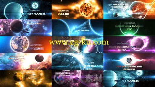 美丽梦幻太阳系系统幻想行星展示幻灯片AE模板Videohive Solar System 2 ( Fantasy的图片1