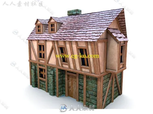 中世纪南瓜小屋建筑历史环境3D模型Unity游戏素材资源的图片1