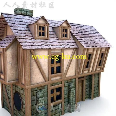 中世纪南瓜小屋建筑历史环境3D模型Unity游戏素材资源的图片2