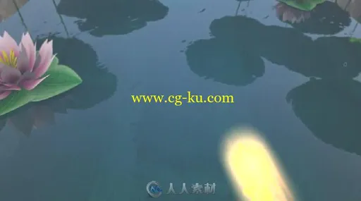 美丽的莲花池金色粒子光线飞舞标志显示LOGO演绎AE模板 Videohive Lotus Pond O的图片2