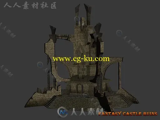 幻想中世纪城堡遗迹幻想环境3D模型Unity游戏素材资源的图片3