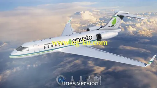 现代商务喷气机空中飞行展示幻灯片AE模板 Videohive Business Jet 9647287的图片1