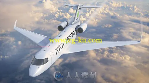 现代商务喷气机空中飞行展示幻灯片AE模板 Videohive Business Jet 9647287的图片2