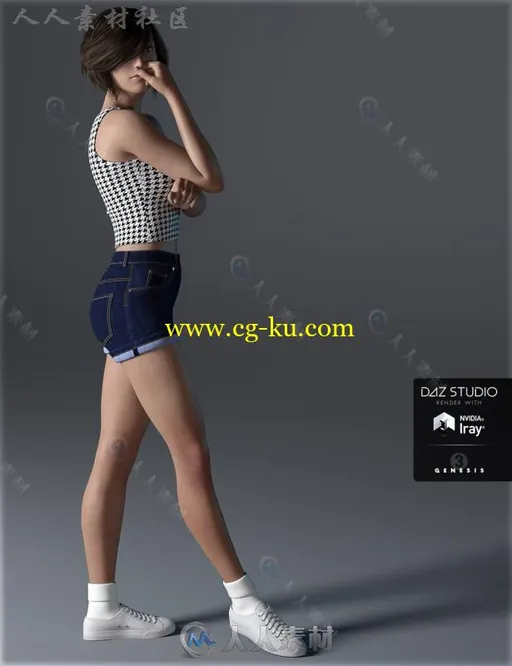 女性美丽清凉的夏季休闲服装3D模型合辑的图片1