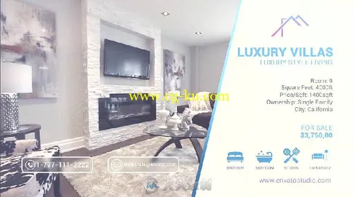 现代高端房地产室内装饰展示介绍宣传视频AE模板 Videohive Real Estate 19583673的图片3