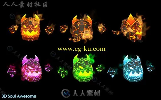 幻想岩浆恶魔怪物生物角色3D模型Unity游戏素材资源的图片2