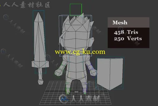 微型银骑士卡通角色3D模型Unity游戏素材资源的图片1