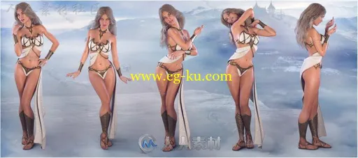 性感美女强大美丽的姿势3D模型合辑的图片3