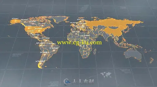 创意霓虹世界地图光线连接信息展示幻灯片AE模板 Videohive World Map 18811993的图片4