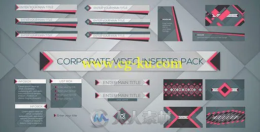 现代多样化企业视频展示宣传幻灯片AE模板 Videohive Corporate Video Inserts Pack..的图片1