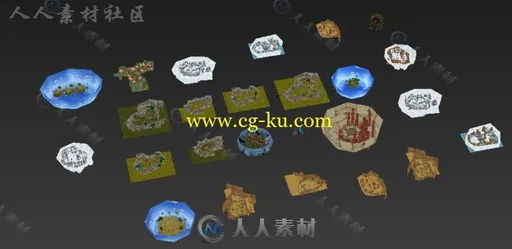 日韩Q版《众妖之怒》魔幻全套场景3D模型合辑的图片1