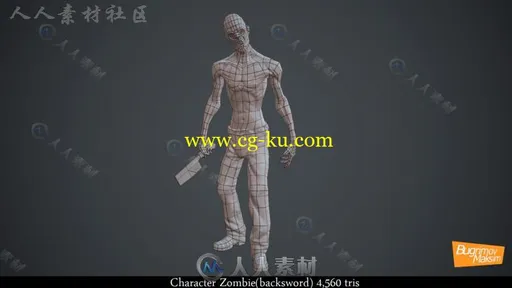 恐怖的僵尸生物角色3D模型Unity游戏素材资源的图片3