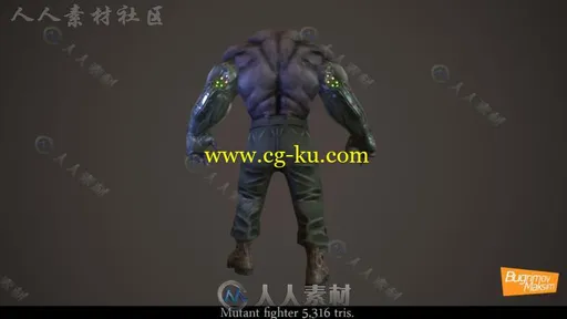 突变邪恶战士生物角色3D模型Unity游戏素材资源的图片2