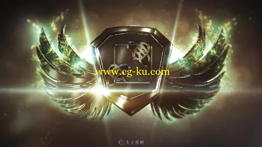 史诗霸气华丽金属之翼标志LOGO演绎AE模板 Videohive Metal Wings Logo 18497865的图片1