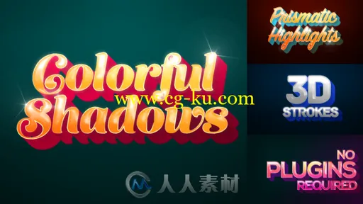 时尚多彩阴影文字效果动态标题展示AE模板Videohive Colorful Shadows - Motion Ti的图片1