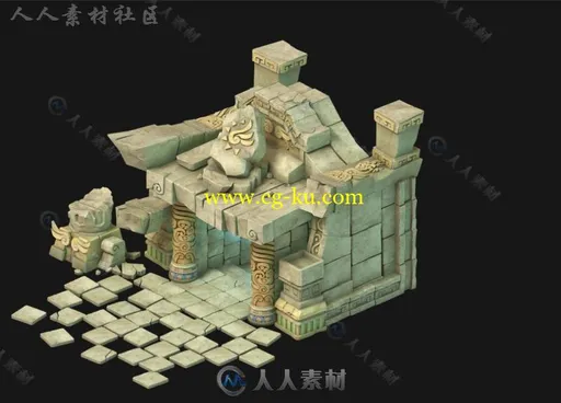 仙侠Q版灵罗戒全套场景资源3D模型合的图片5