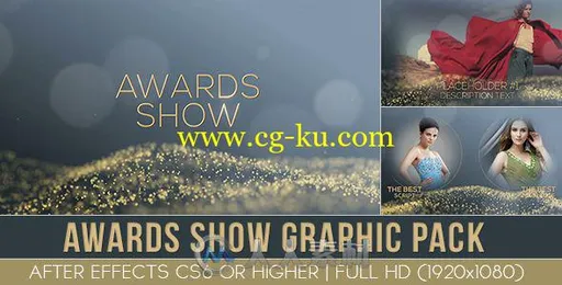 简单优雅超酷的金色粒子颁奖典礼视频开场AE模板 Videohive Award Show graphic pa的图片1