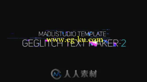 时尚绚丽故障闪烁影视文字标题动画视频开场AE模板 Videohive Ge Glitch Text Ma的图片1