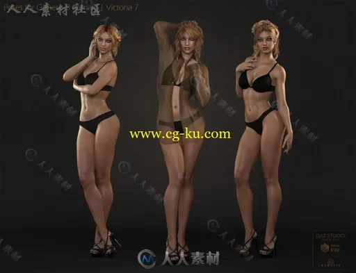 女性性感诱惑妩媚的姿势3D模型合辑的图片6