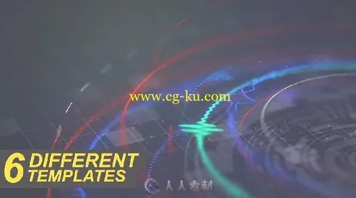 时尚动感绚丽多彩音乐屏幕视觉特效AE模板 Videohive HUD Music Visualizer 18675723的图片4