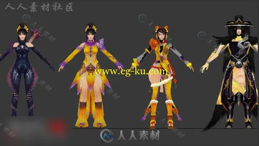 诛仙全套角色时装3D模型的图片3