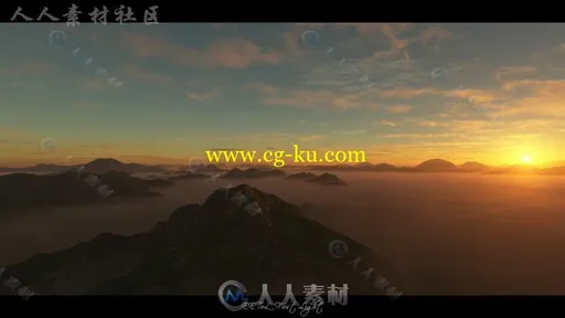 美丽晚霞满天的落日光芒3D模型合辑的图片2