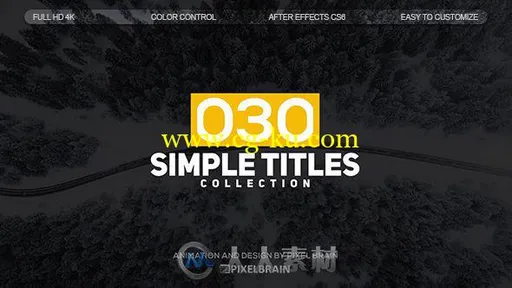 现代简单时尚文字字幕标题排版动画AE模板 Videohive Simple Titles 19626743的图片1