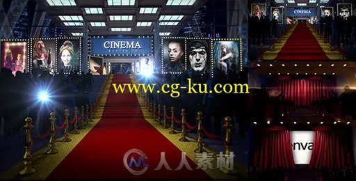 现代华丽影视典礼红地毯展示幻灯片AE模板 Videohive Red Carpet-3 19682814的图片1