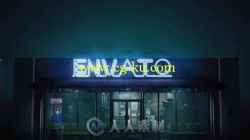 史诗般美丽的街道店铺霓虹灯标志AE模板Videohive Epic Neon in The Street 19227699的图片1