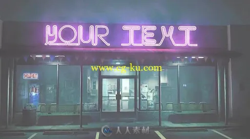 史诗般美丽的街道店铺霓虹灯标志AE模板Videohive Epic Neon in The Street 19227699的图片3