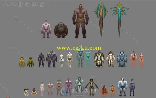 【魔兽世界】种族体型集合3D模型的图片1