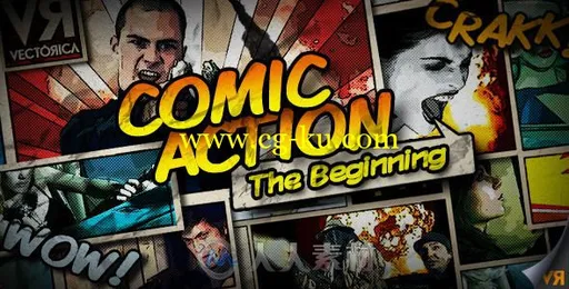 炫酷史诗3D卡通动画连环画效果影视片头AE模板Videohive Comic Action - The Begin的图片1