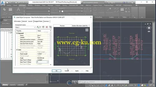 Civil 3D配置文件中标签创建技术视频教程 PLURALSIGHT LABEL CREATION FOR PROFILE的图片1