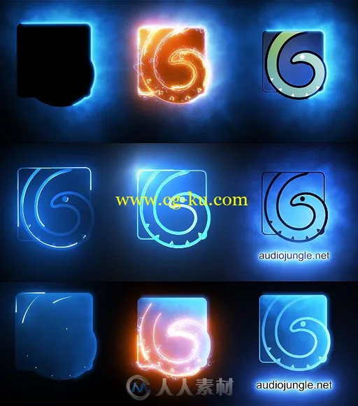 美丽的霓虹电影灯光标志LOGO演绎AE模板Videohive Cinematic Light Logo Reveal Pa的图片1