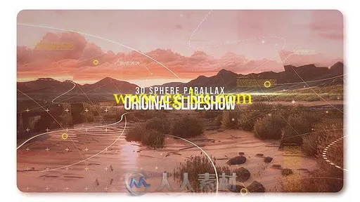 优雅3D球体展示照片曲线视差幻灯片相册动画AE模板Videohive 3D Sphere Original P的图片1