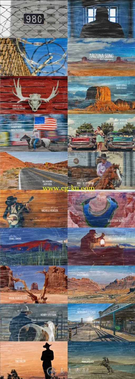 时尚油画风格视差照片展示幻灯片相册动画AE模板Videohive Arizona Song Cinematic的图片1