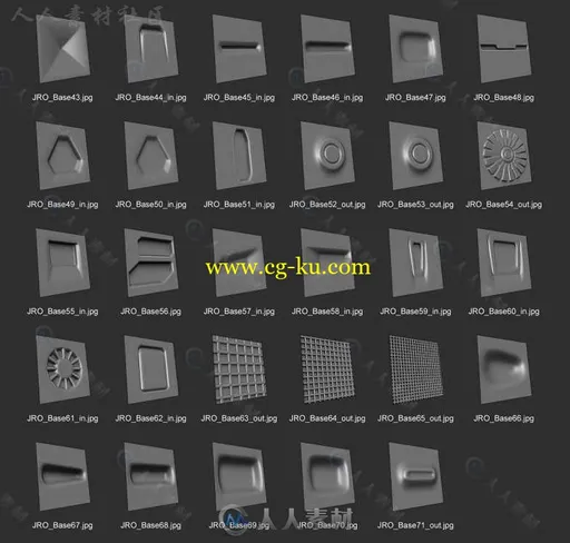 55组3D高光笔刷画笔合辑 GUMROAD 55 ORNAMENT BRUSHES + ALPHA/HEIGHT MAPS VOL1的图片1