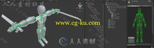 完整专业的忍者战士动画双足动作Unity游戏素材资源的图片3