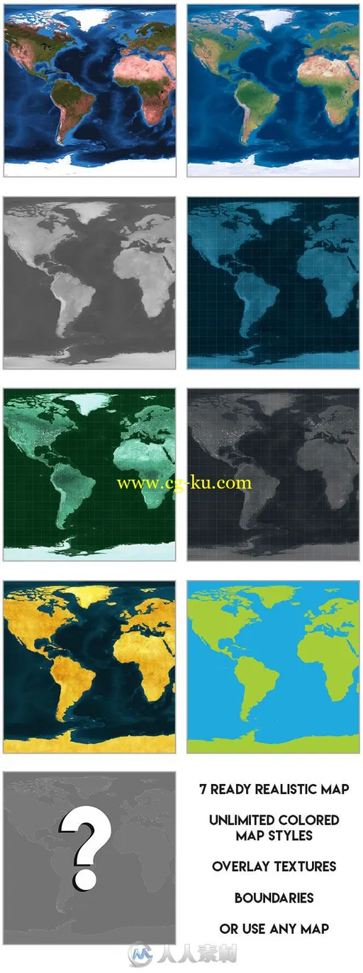 创意世界地图光线连接信息展示幻灯片AE模板Videohive World Map Pro Kit (UPDATED的图片1
