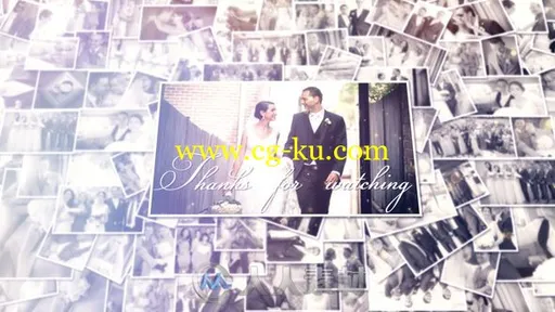 美丽浪漫优雅的粒子灯光婚礼照片展示幻灯片相册动画AE模板Videohive Wedding Albu的图片3