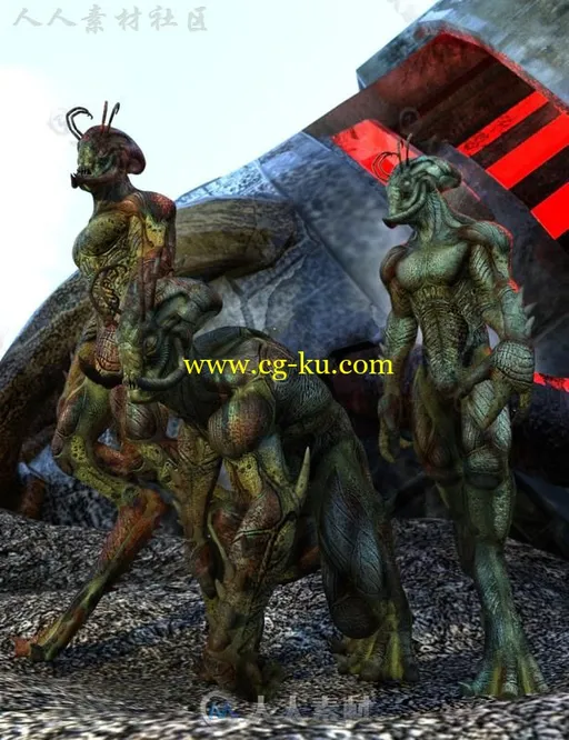 凶猛丑陋的外星生物3D模型合辑的图片3
