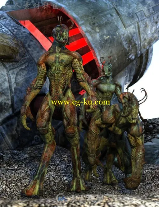 凶猛原始的六翼外星人士兵3D模型合辑的图片15