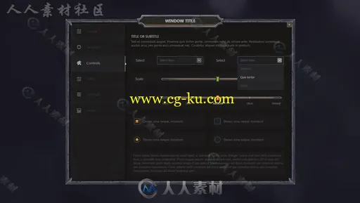 传统灵活的RPG界面UI外皮贴图和材质Unity游戏素材资源的图片2