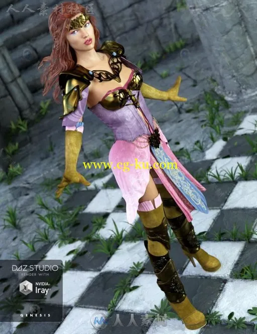 古老华丽的女性魔法师服装3D模型合辑的图片3