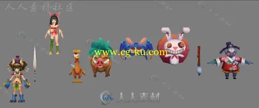 东方Q版【口袋西游】全套角色怪物3D模型的图片1