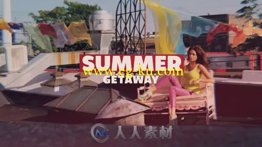 创意镜面效果形状组合夏季度假幻灯片AE模板 Videohive Summer Getaway 19639134的图片1