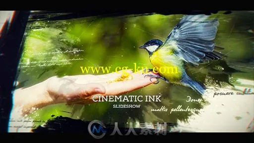 史诗美丽油画照片展示影视片头视频包装AE模板Videohive Cinematic Ink Slideshow的图片1