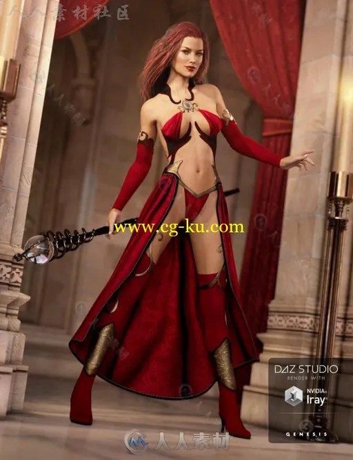 美丽性感的女巫服装3D模型合辑的图片1