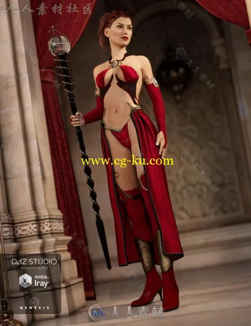 美丽性感的女巫服装3D模型合辑的图片2